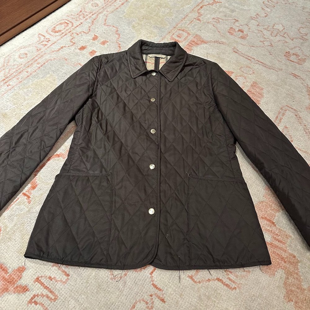 Burberry Dark Brown Classic Quilted Jacket S Small